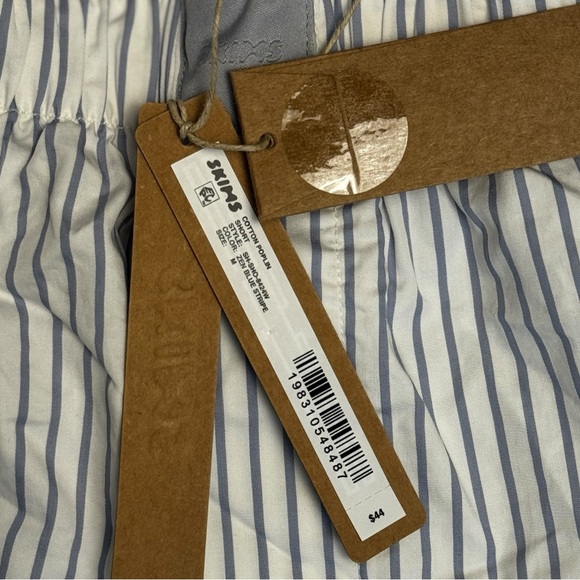 SKIMS Cotton Poplin Boxer Shorts | M  | Zen Blue Pinstripe | NWT 🤍 - Picture 8 of 8